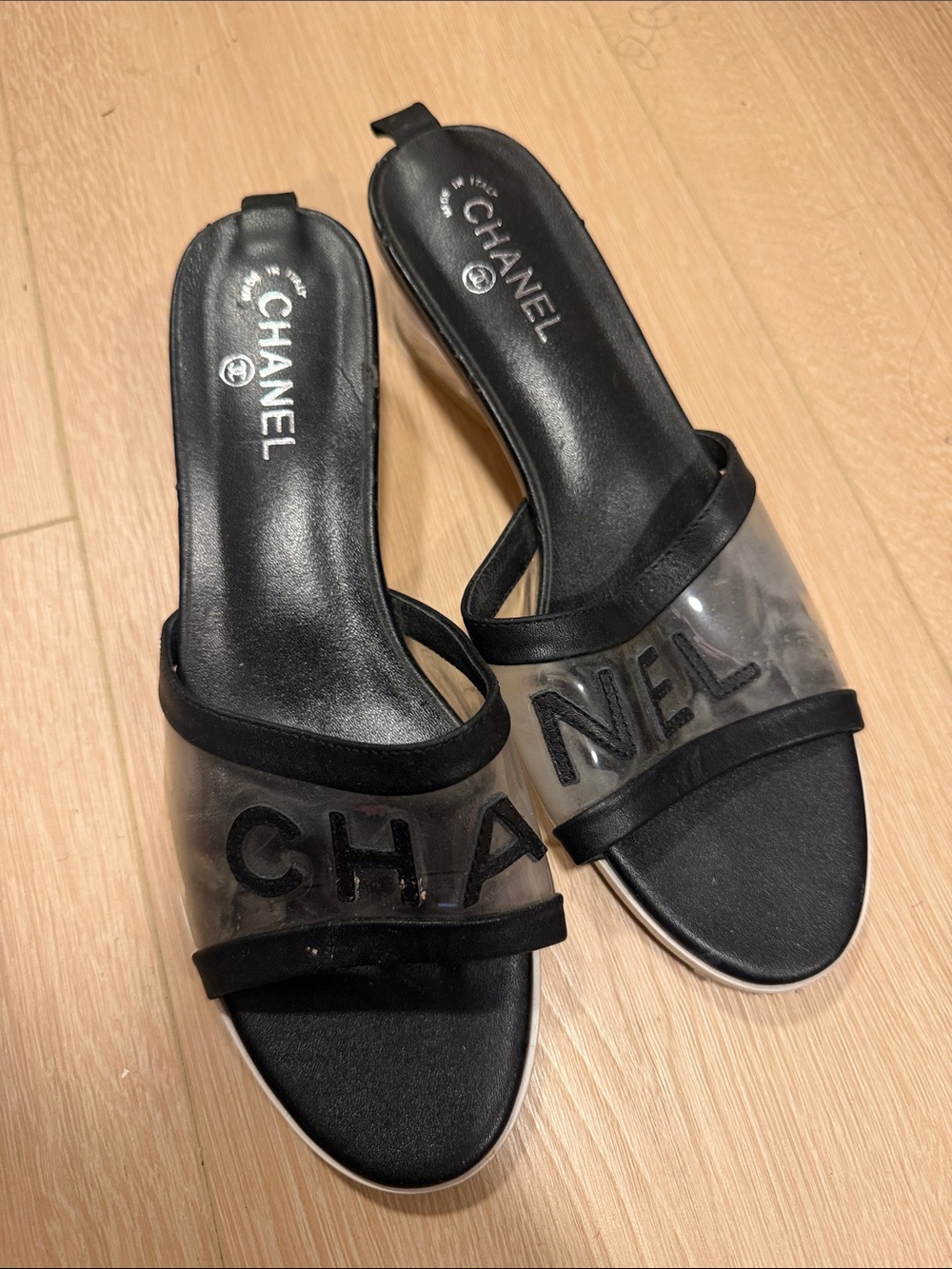 Clear slides mules